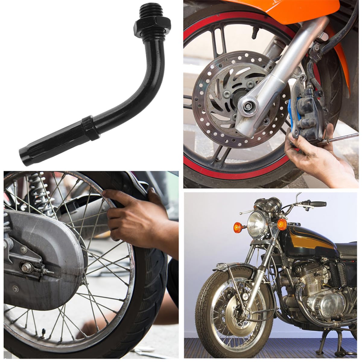 MAGICLULU Vis de Réglage pour Câble d'Accélérateur et Embrayage Moto Alliage d'Aluminium Noir Tête Coudée à 90° 2 Pièces Outil pour Réglage Précis Accessoires de Modification Moto