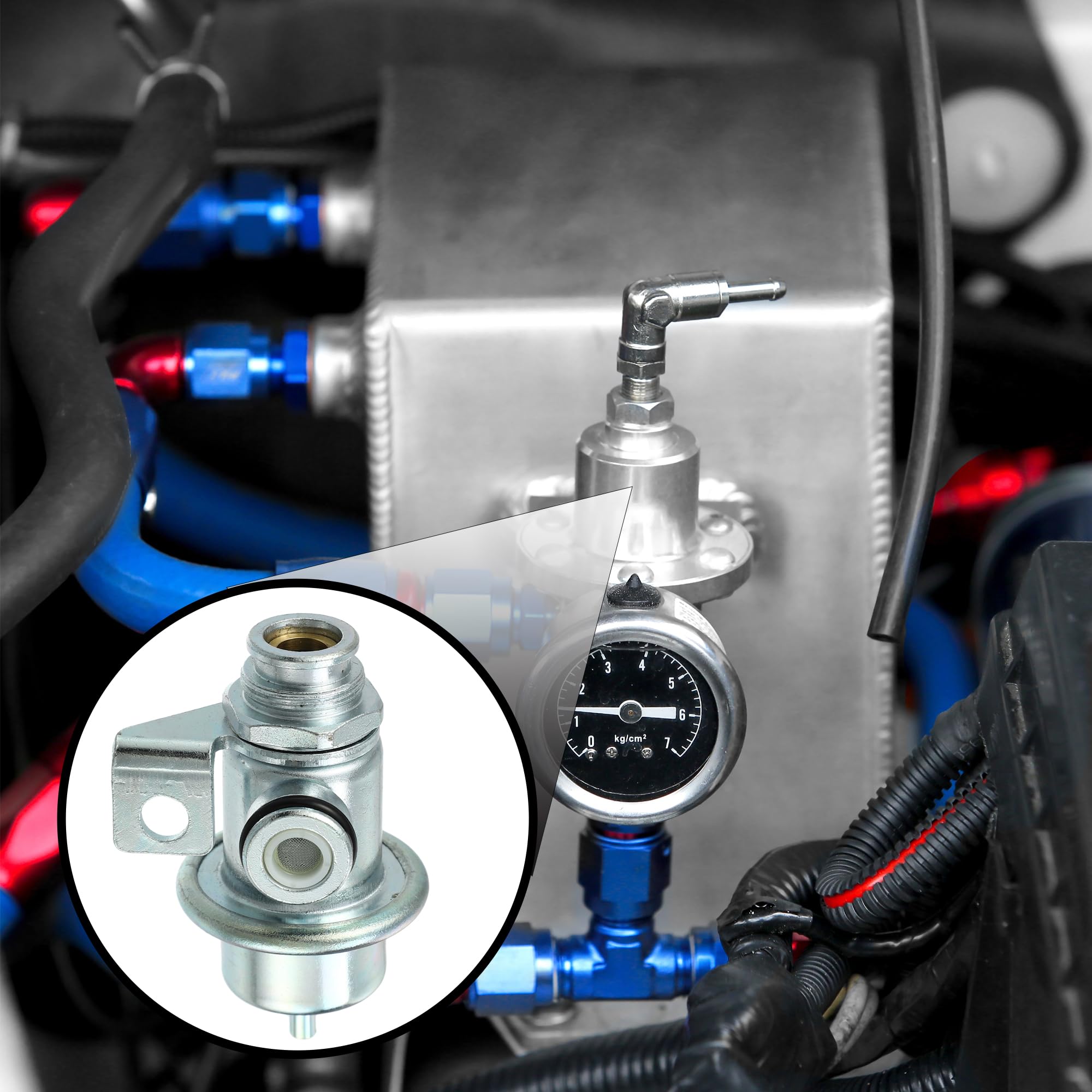 Regulador de Presión de Combustible - Regulador de Presión de Inyección de Combustible para Automóvil - para Chevrolet Colorado 2004-2005 Tono Plateado - 1 Unidad