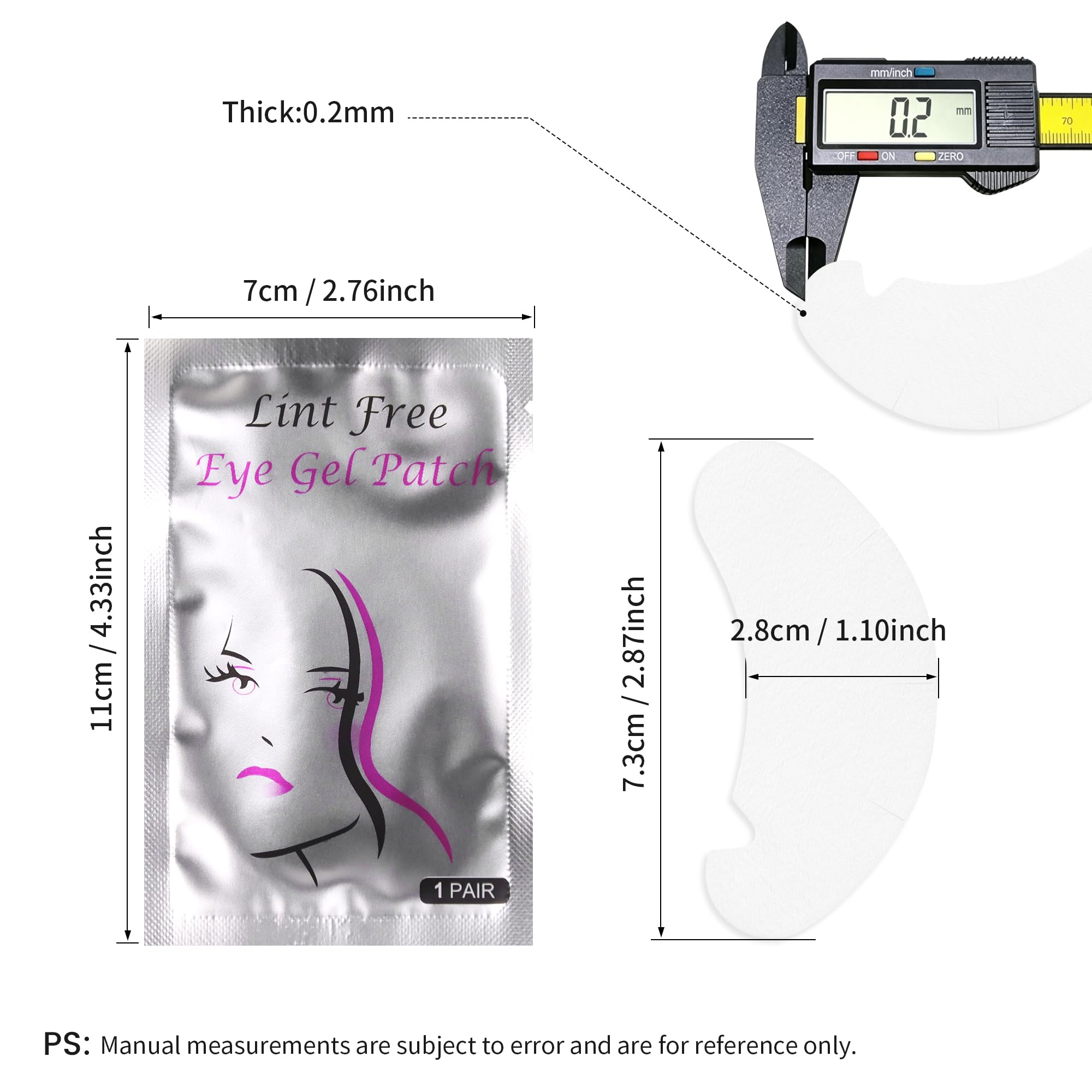 100 Paia Patch Occhi per Extension Ciglia Gel Patches per Lash Tech(V Pads,BEAUTY)