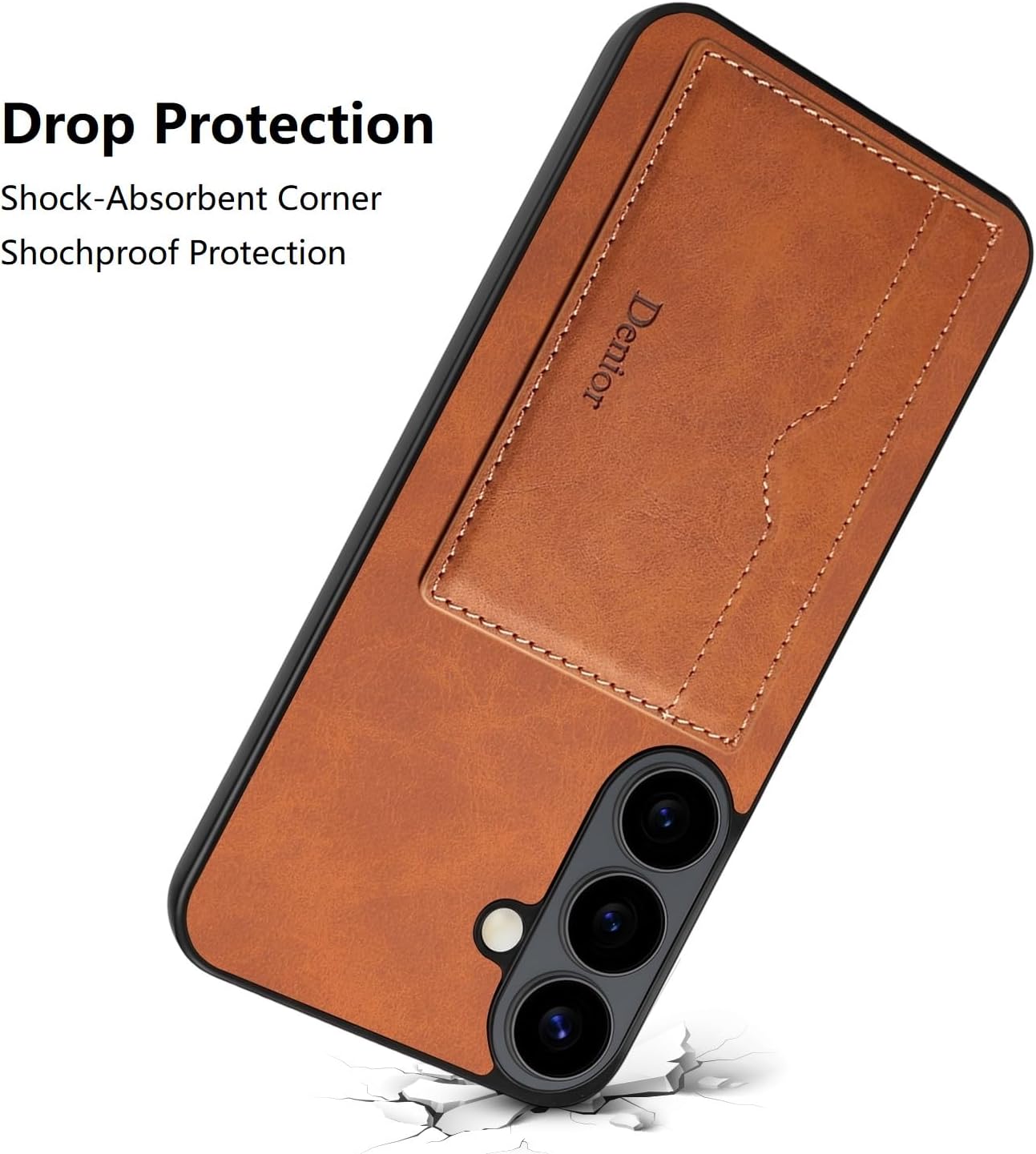 Slim PU Leather Protection Case for Samsung Galaxy S26 FE, Brown