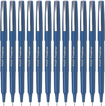 Pilot Fineliner 1.2 mm Tip - Blue, Box of 12
