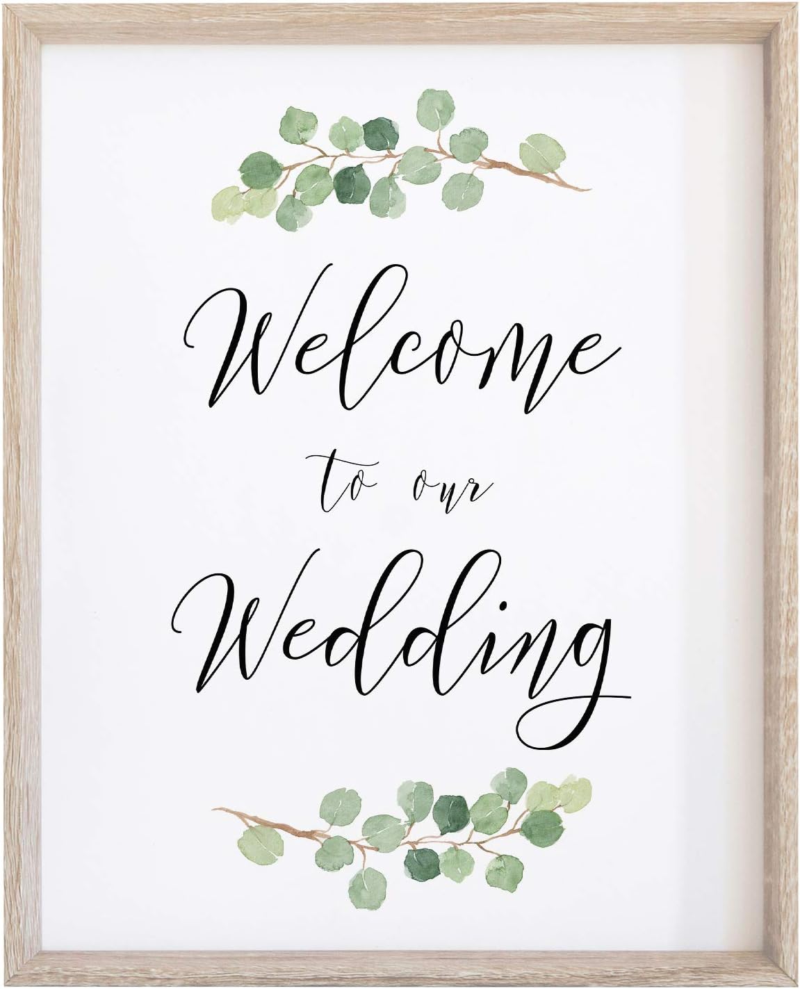 Welcome to our Wedding Sign for Reception or Ceremony | (1) 8x10 Watercolor Greenery with Eucalyptus Print on Thick Cardstock Paper | Wedding Decoration