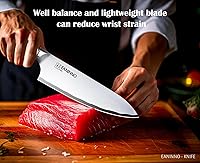 Vista 5 de Chef Knife Japanese 8 inch Kitchen Cutting Knife Sharp High Carbon Stainless Steel Professional for Meat Vegetable with High-end Bubinga Handle