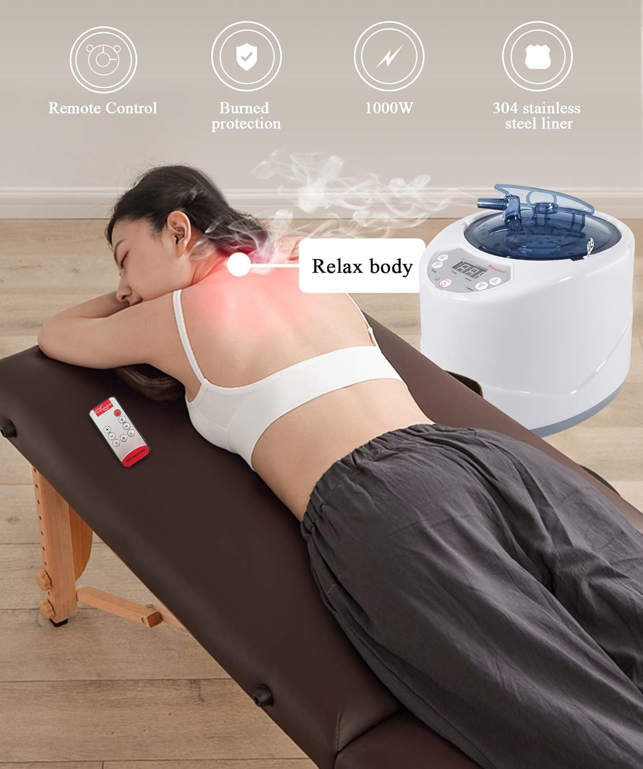Limited Discount YJINGRUI Home Sauna Steamer Portable Steam Sauna Pot 2.6L 1000W Steam Generator 110V Fumigation Machine SPA
