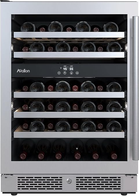 Avallon AWC242DZLH 24 Inch Wide 45 Bottle Capacity Dual Zone Wine Cooler with Left Swing Door