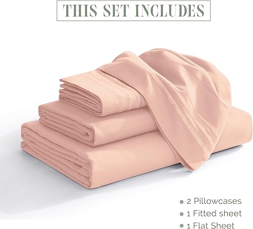 Vista 237 de Elegance Linen® - Juego de sábanas de 4 piezas, resistente a las arrugas, 1500 hilos, ultrasuaves, esquinas tipo bolsillos profundos de hasta 16