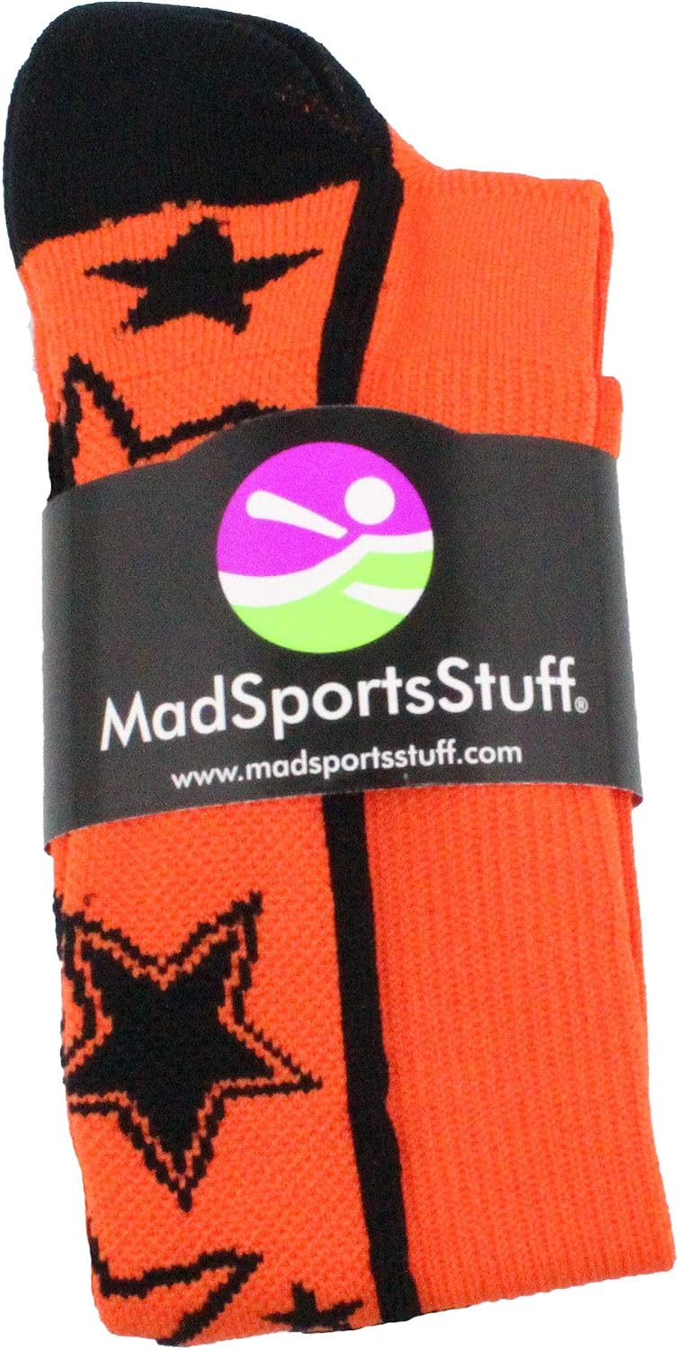 MadSportsStuff Softball Socks with Stars for Girls and Women Over the Calf Tall Socks Youth and Adult Sizes