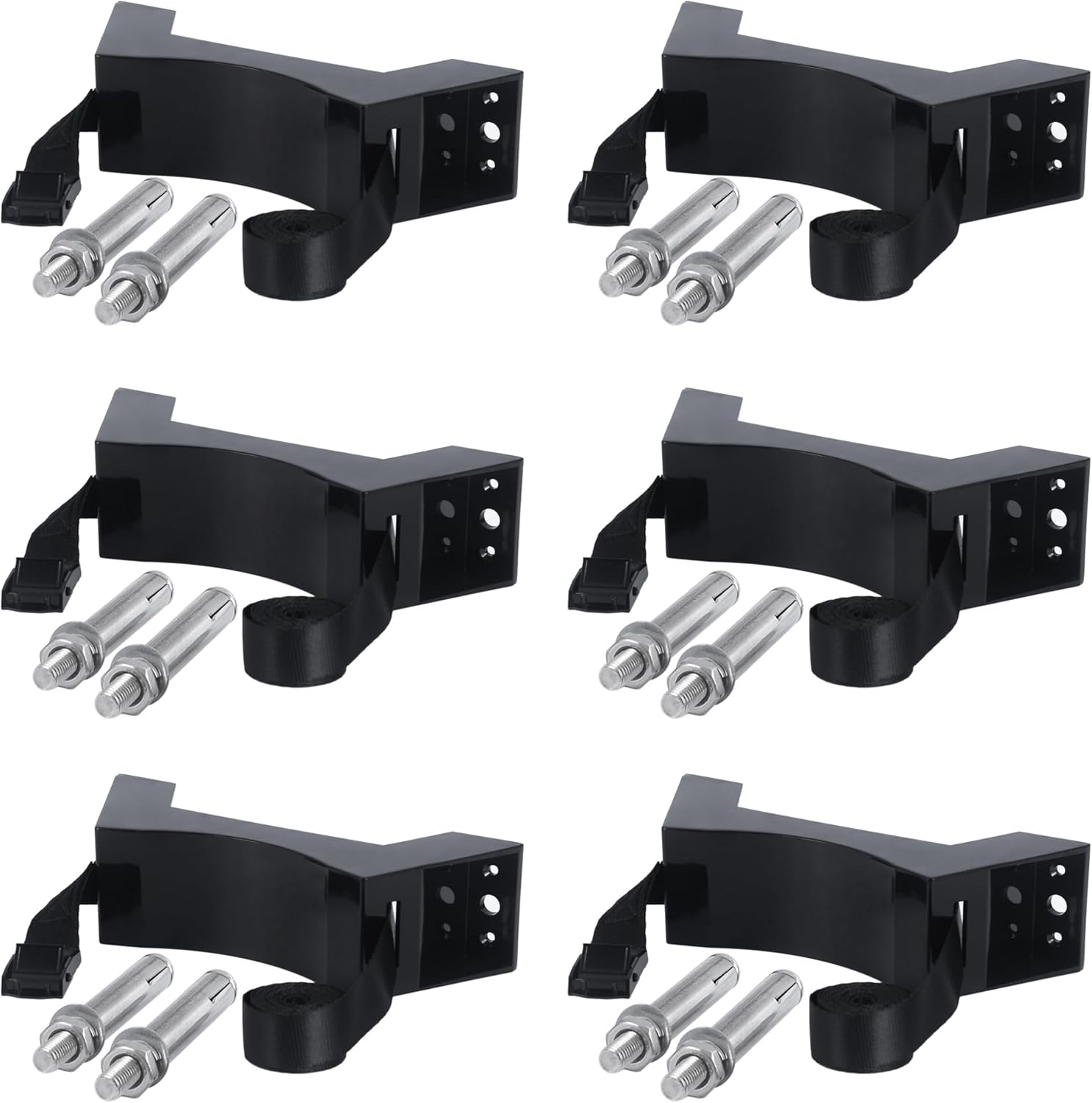 6PCS Propane Tank Holder Propane Tank Mount Gas Cylinder Holder with Screws and 59 Inch Safety Chain Suitable, Suitable for All Kinds of Gas Cylinder Installation（Black）