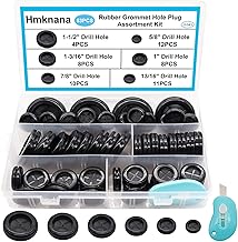 53PCS Rubber Grommets for Wiring, Rubber Grommet Kit in 6 Assorted Drill Hole Sizes 5/8" 13/16" 7/8" 1" 1-3/16" 1-1/2", Two-Sided Rubber Hole Plug for Protecting Wires