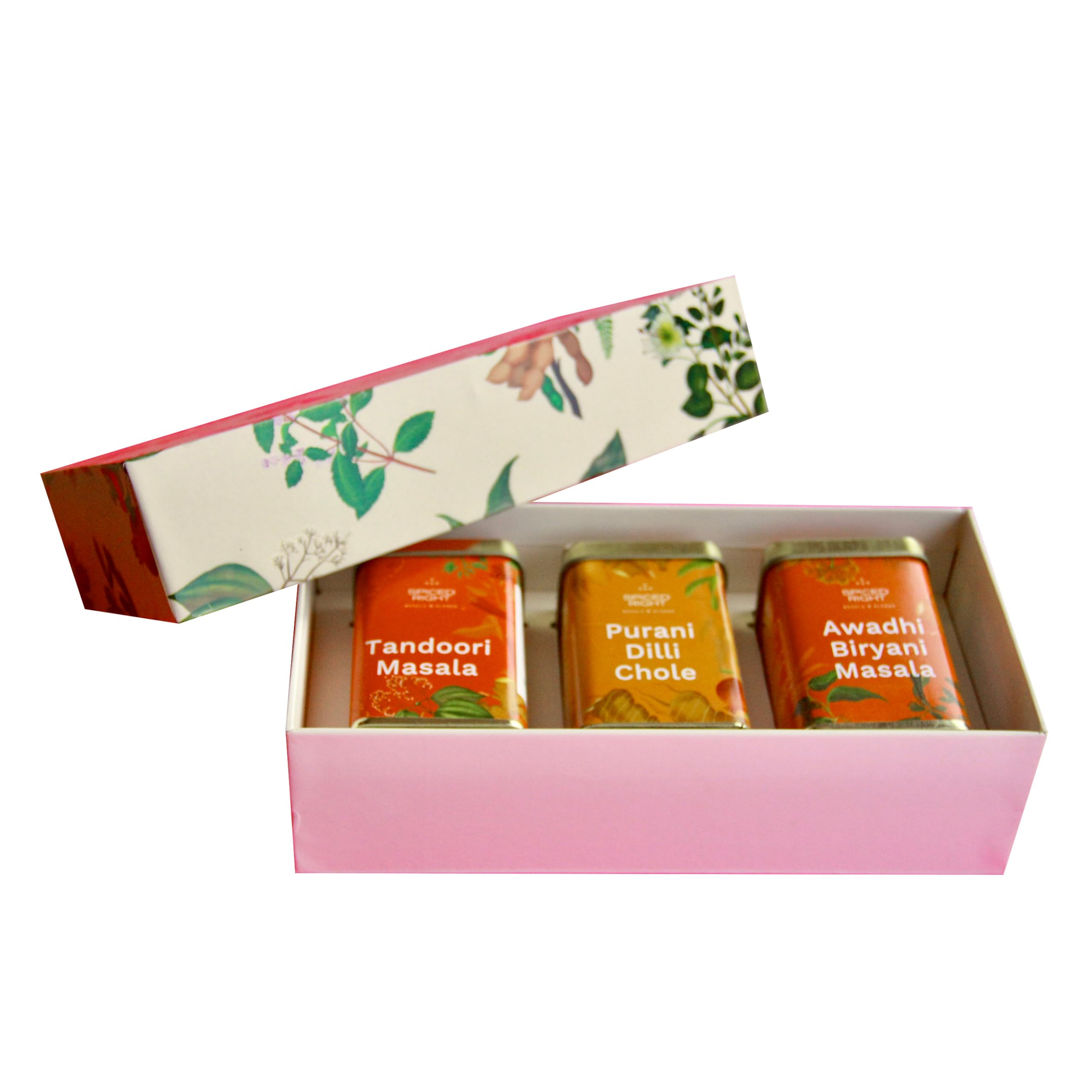 Spiced Right Purani Dilli Ka Zaika Gift Pack | Tandoori, Biryani, Chana/Chole Masala Powder Combo – 200g Each | Handcrafted, Natural, Authentic Indian Spice Mixes | Diwali gift box