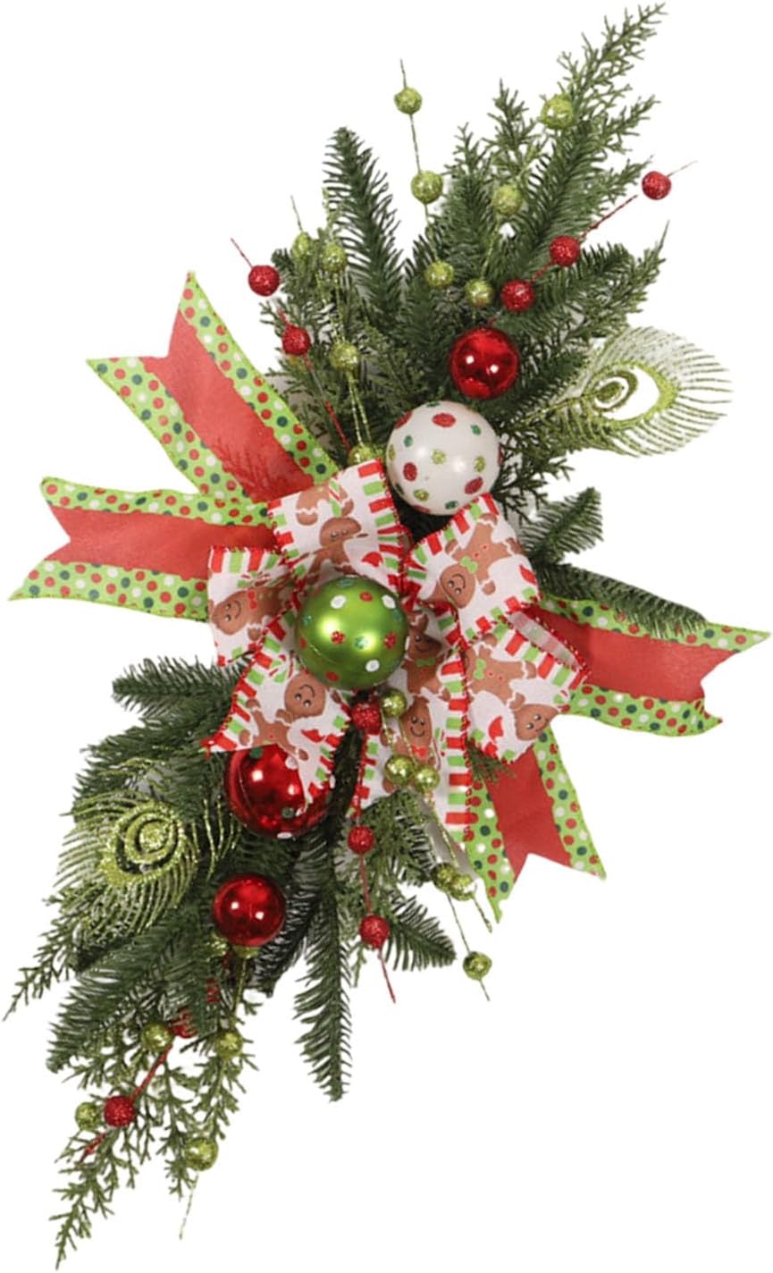 Holiday Door Swag Christmas Wall Decor Featuring Faux Pine