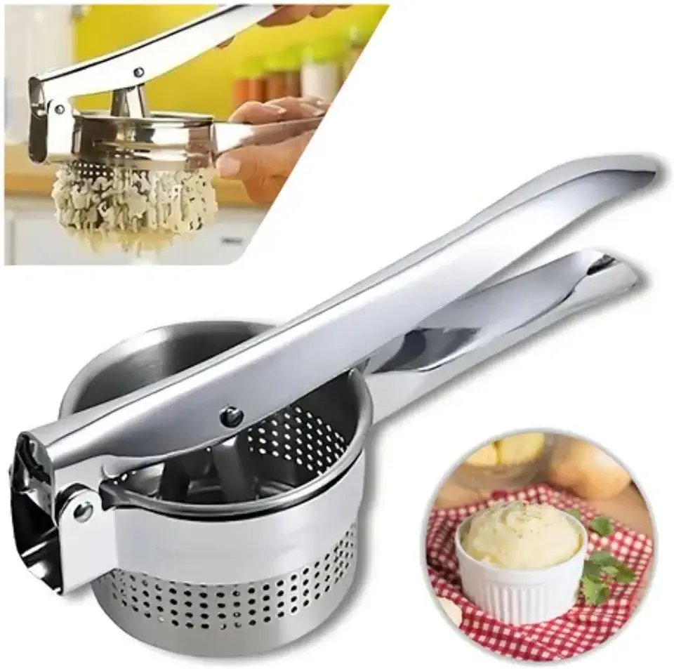 Espremedor Amassador De Batata Legumes Aço inox Manual Profissional - Ideal Para Cozinha