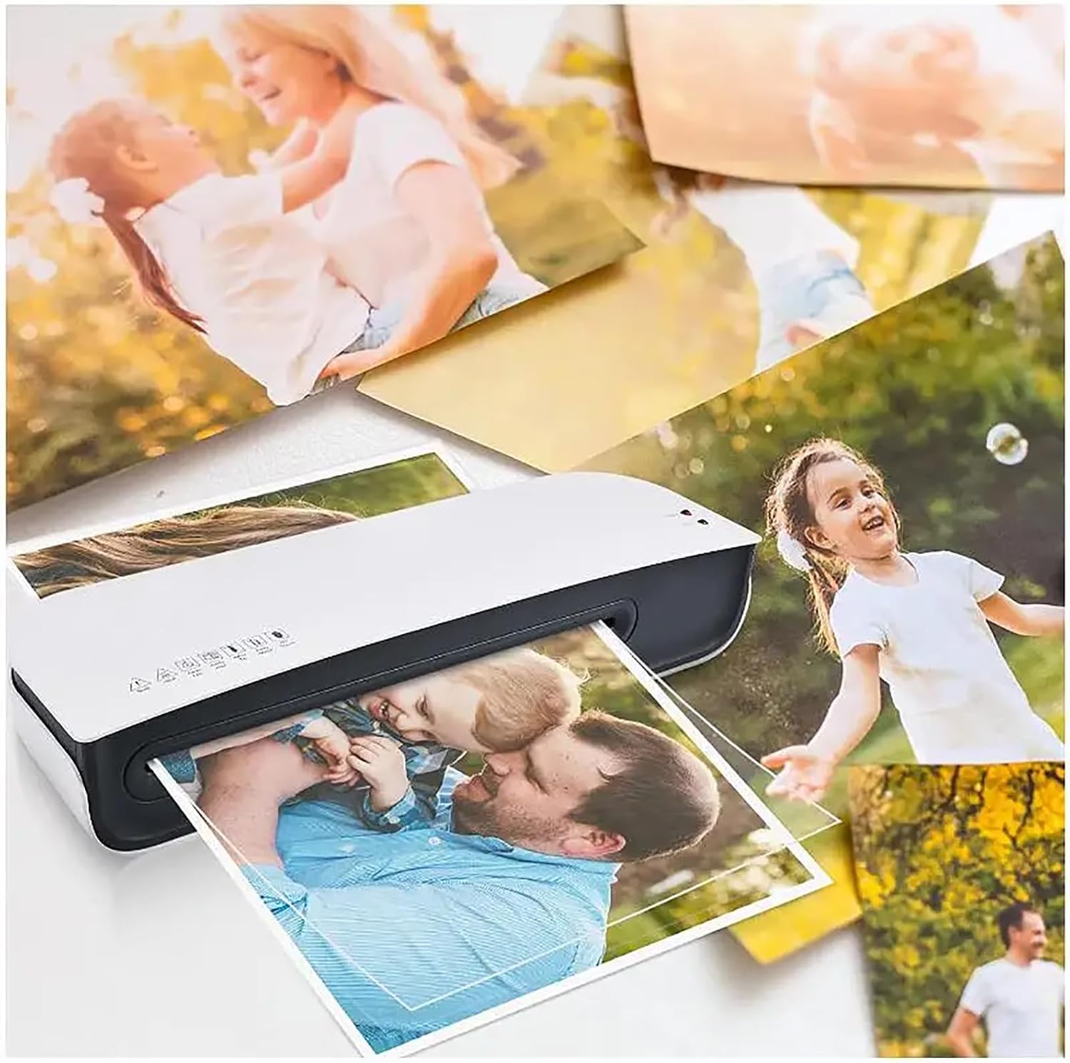 Laminator Machine, Portable Thermal Laminator with Indicator Light, Fast Warm-up and Two Heating Modes, 3 Minute Warm-up and Never-Jam, Low Noise and Easy to Carry, for Home, Office, School