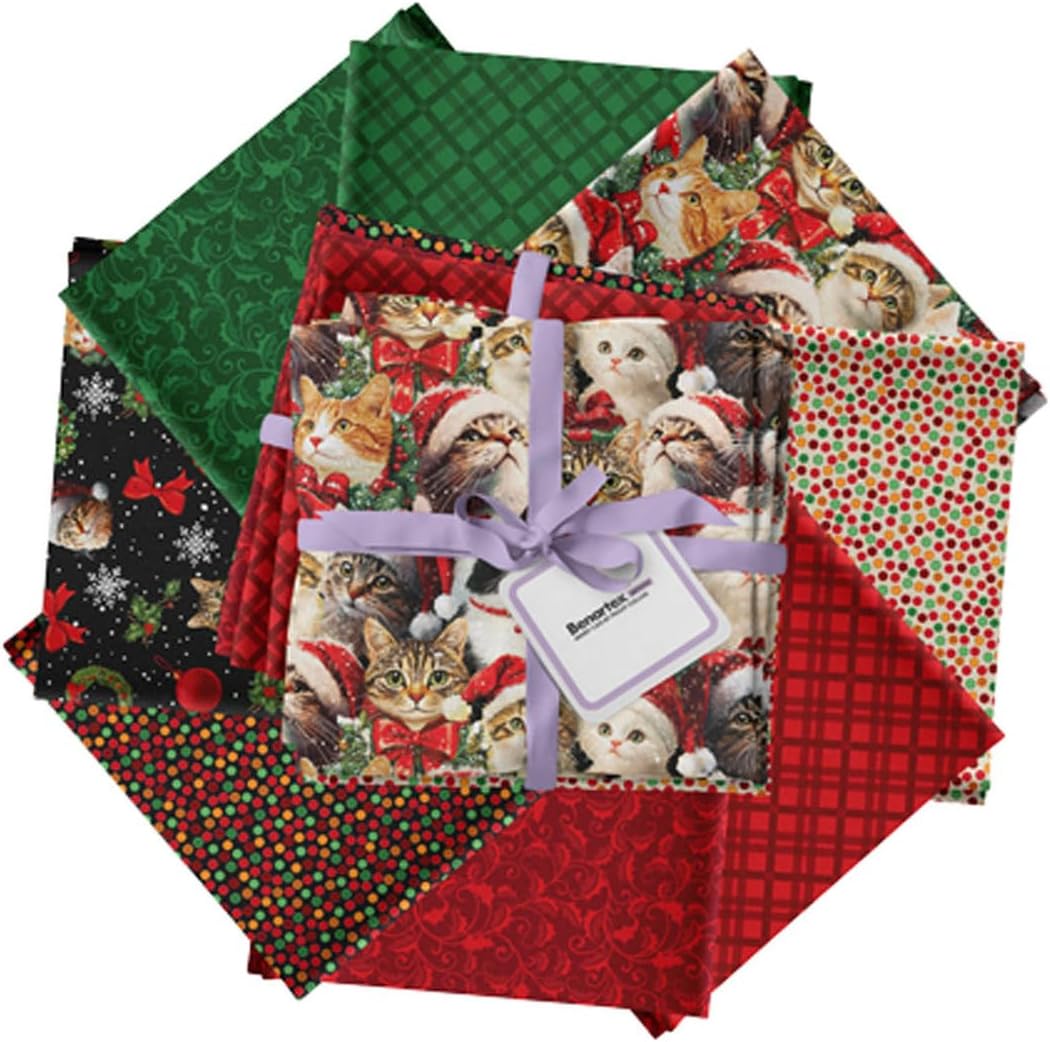 Peggy Collins Merry Cats 8 Fat Quarters Benartex