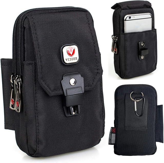 Multi-Purpose Smartphone Pouch Belt Loop Phone Pouch Cell Phone Belt Holster Carrying Case Clip Tactical Waist Bag EDC Molle Belt Pouch Security Purse Compatible with iPhone 14 Pro Max 13 Pro Max