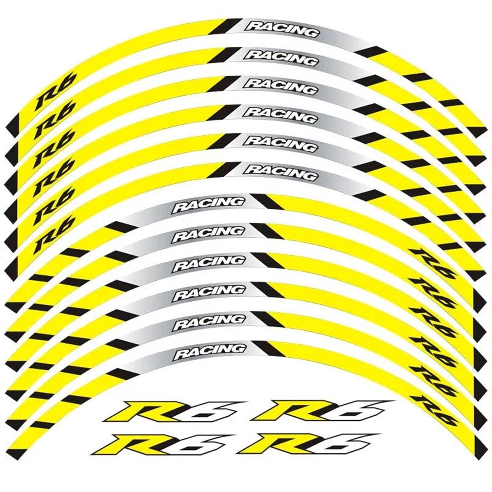 Stickers Motorcycle Wheel Stickers Night Reflective Decorative Rim for YZF R6(Style 12)
