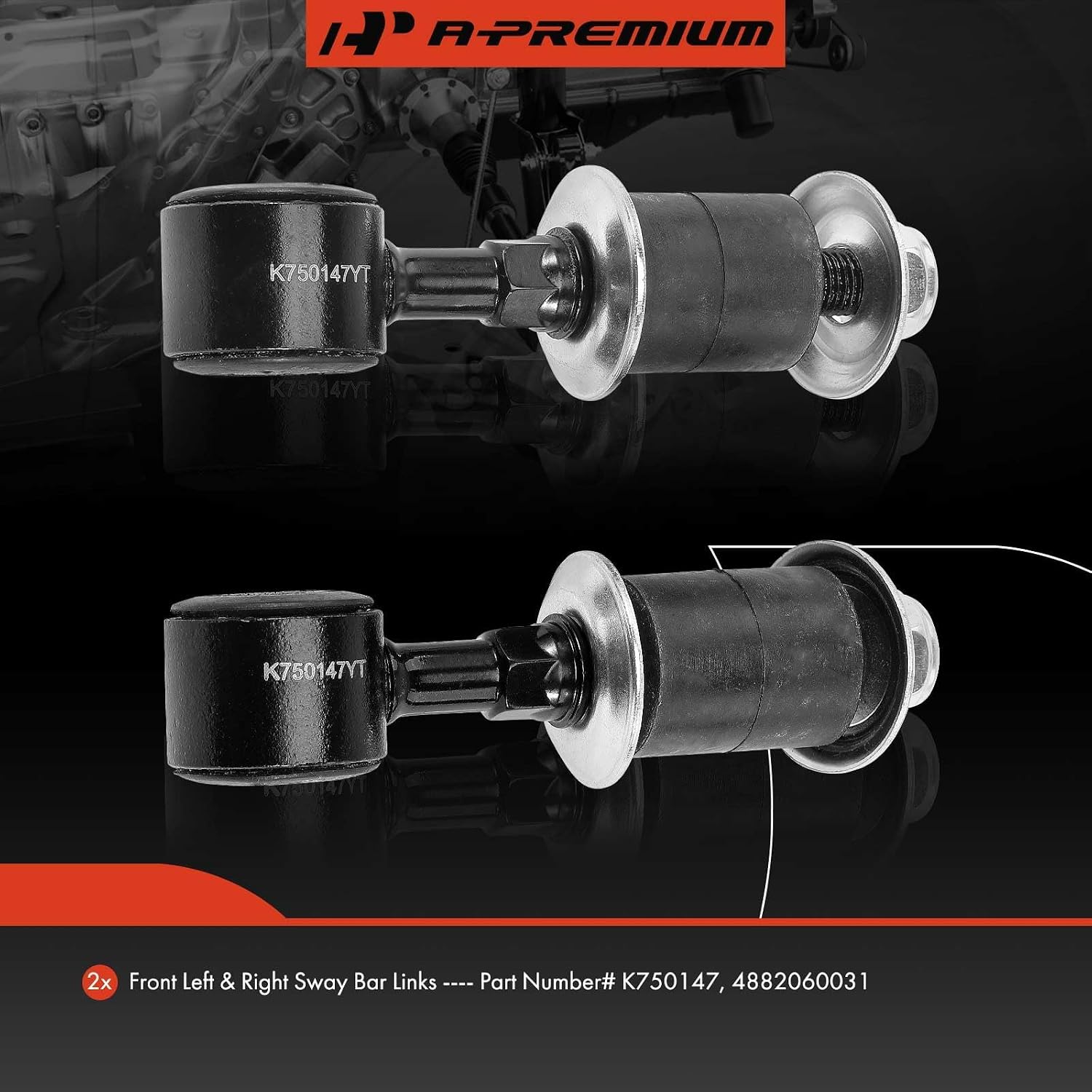 A-Premium 2 x Front Sway Bar Links Stabilizer Bar Links, Compatible with Toyota Land Cruiser 1998-2007, Lexus LX470 1998-2007