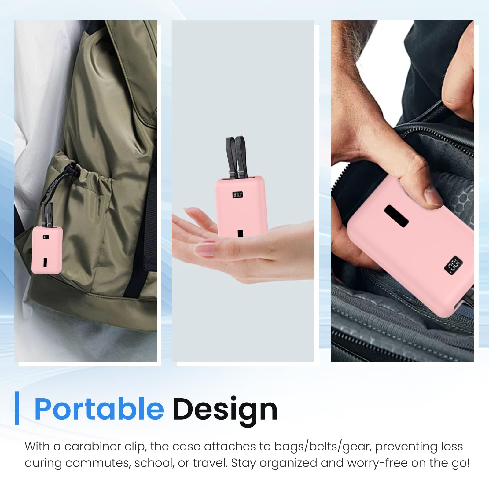 Schutzhülle für Anker Zolo Power Bank 2025, Silikon-Schutzhülle für Anker (20.000 mAh, 45 W/30 W), A1689/A1681, stoßfeste Stoßstange mit Lade-Design, tragbare Reisehülle, Rosa