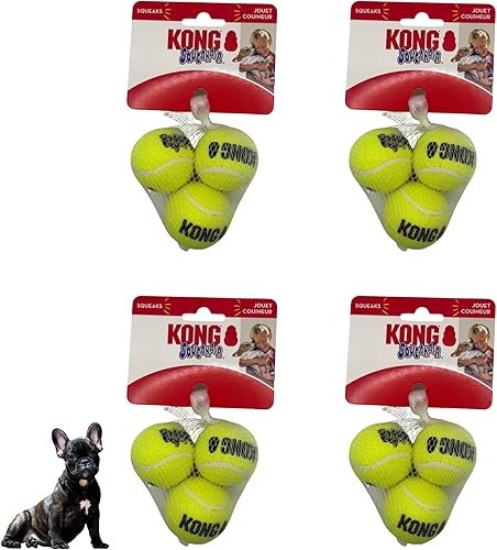 KONG - Pelotas de tenis para chirridos, tamaño pequeño, 2.0 in de diámetro, paquete de 3 unidades