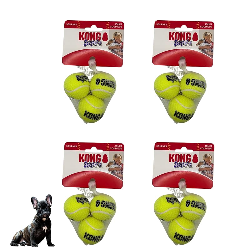 Bolas de Tênis para Cães Pequenos com Apito KONG, Steel, 12 Unidades