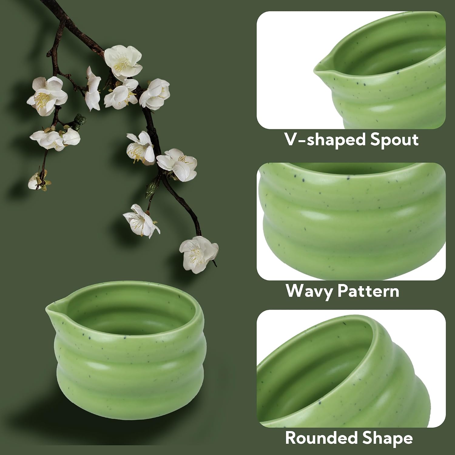 Japanese Matcha Bowl, Glazed Ceremonial Matcha Bowl Whisk Holder