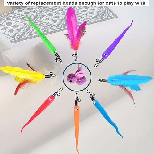 Miniatura 2 de Juguetes interactivos para gatos de interior, 2 juguetes retráctiles para gatos, 9 juguetes teaser y 1 juguete colgante para puerta, juguete