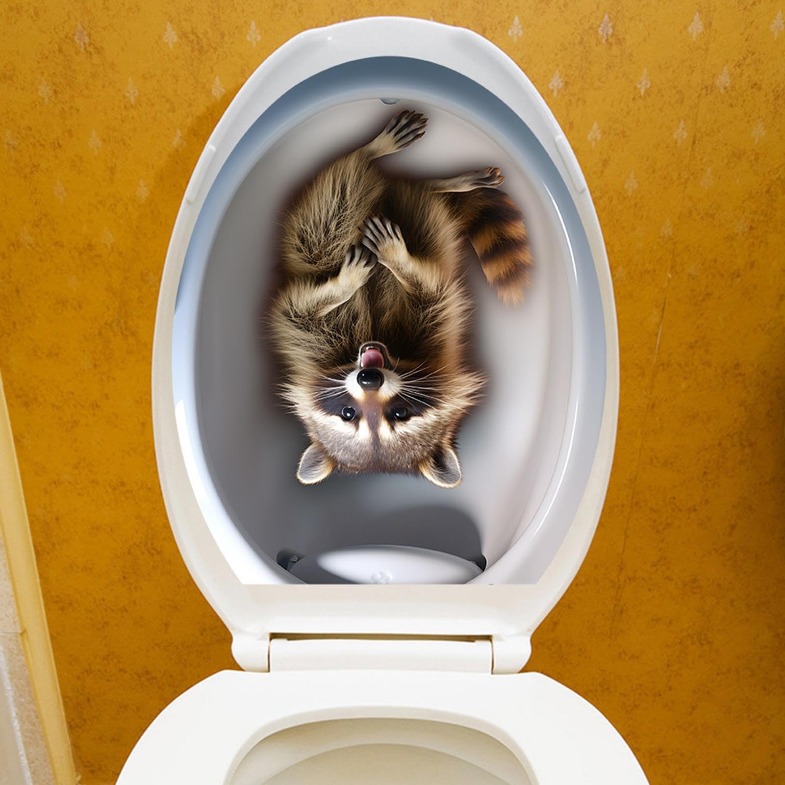 DIVISTAR Autocollant Amusant Écureuil Pour Siège De Toilette - Décoration Étanché Dessin Animé Salle De Bain