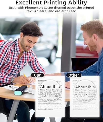 Miniatura 6 de Phomemo Impresora portátil – Papel térmico plegable inalámbrico y de letras estadounidenses, tamaño 8.5 x 11 pulgadas, 100 hojas y funda, impresora