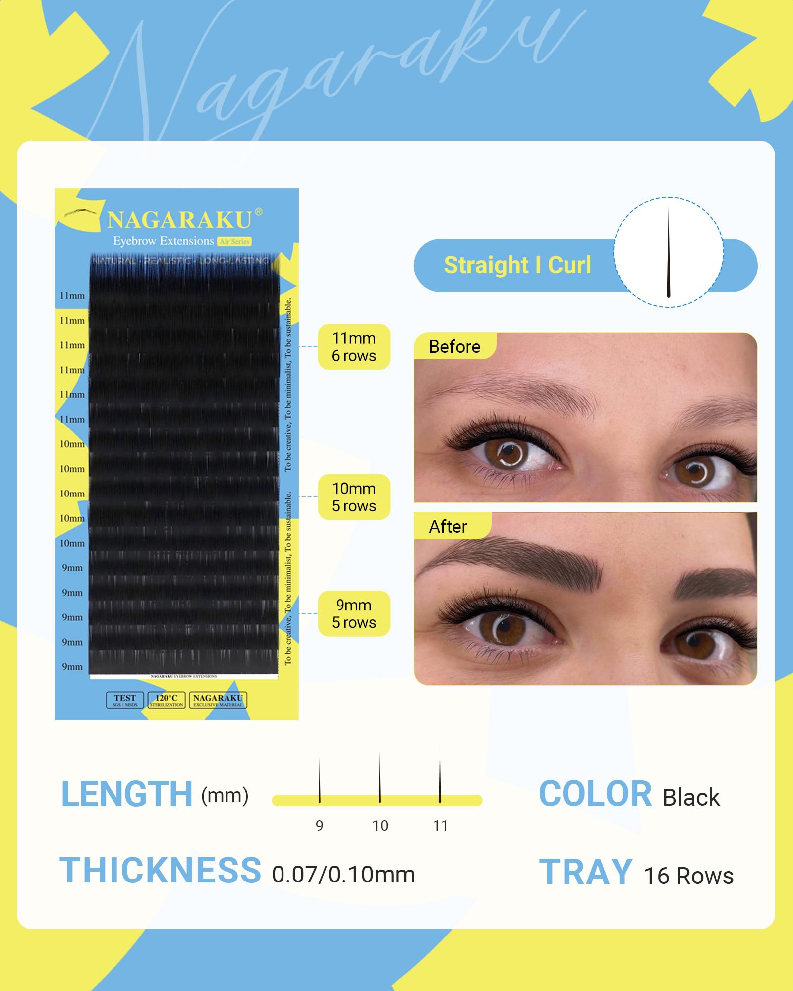 Amazon | NAGARAKU まゆげエクステ Eyebrow Extension 0.10mm Iカール