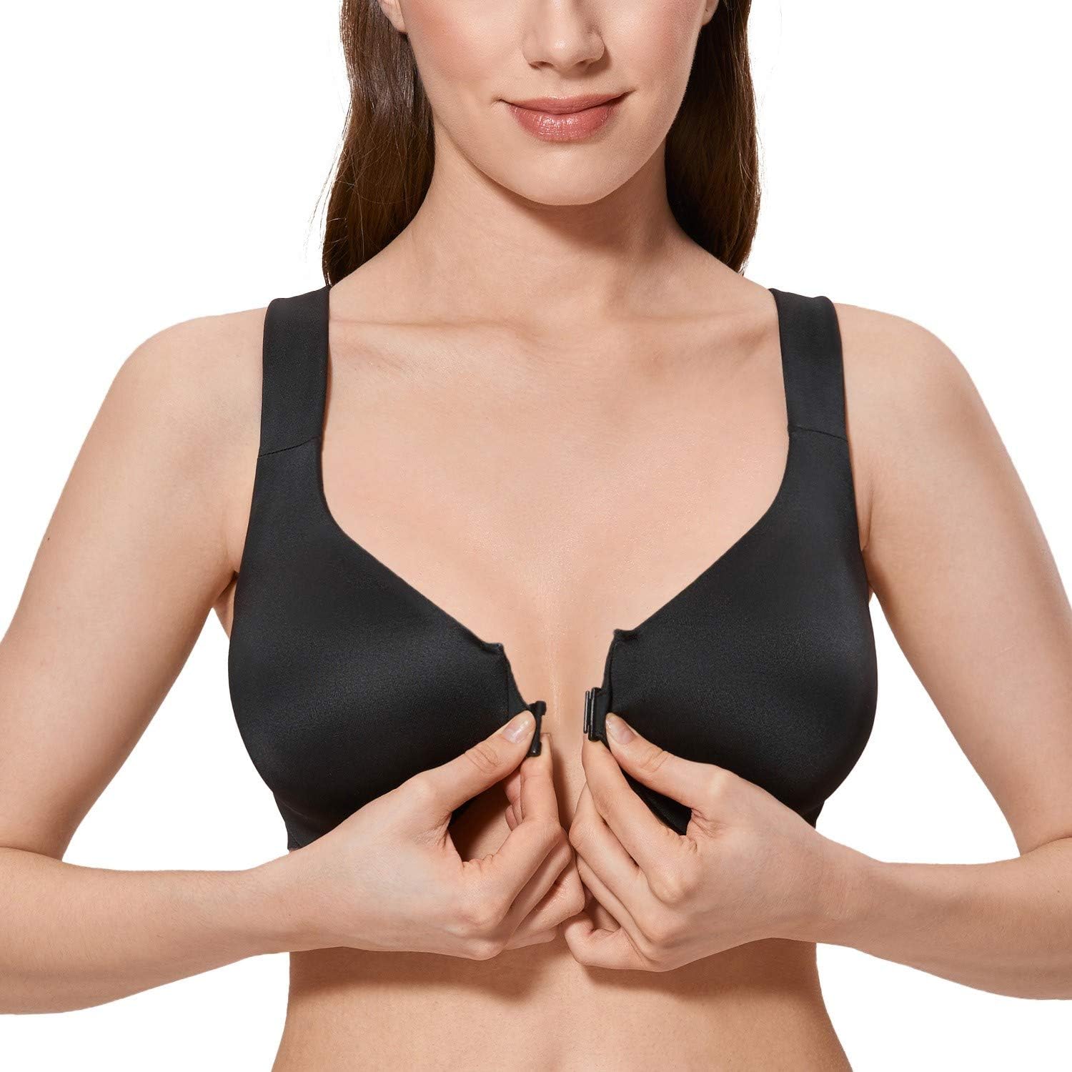 CALVENA Women's Full Coverage Underwire Comfort Support Racerback Front Closure Bra - Image 2