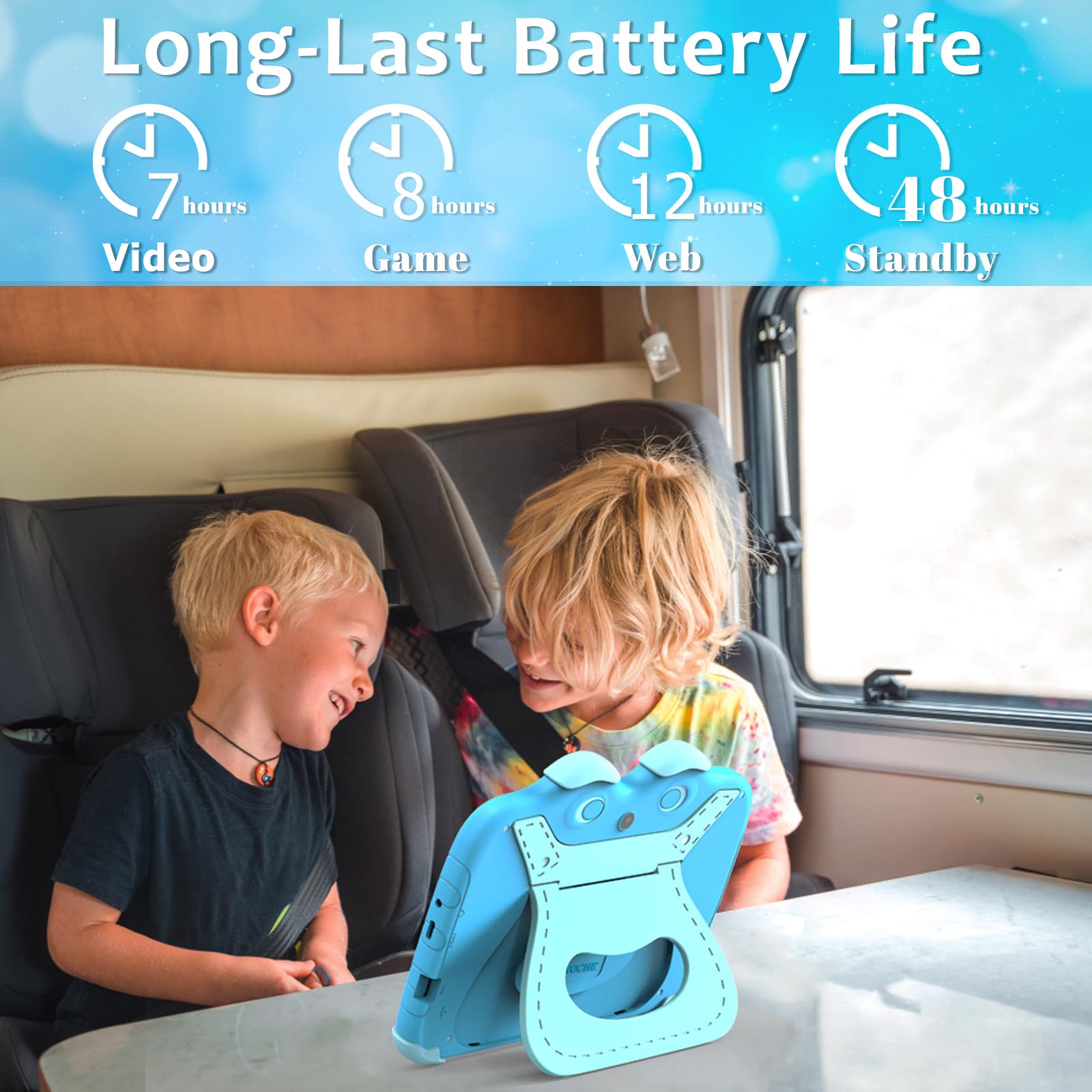 Tableta infantil para niños de 3 a 7 pulgadas, tableta para niños pequeños, tabletas Android para niños, tabletas de 32 G para niños, tableta WiFi para niños con control parental, funda a prueba de 7