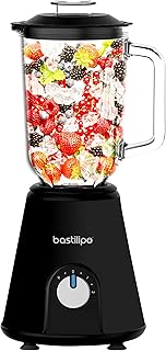 Mixeur BVA-800 N - Mixeur 800 W de 6 lames en acier inoxydable et bol en verre de 1,5 litres - 2 vitesses avec fonction Pulse