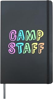 Funny CAMP STAFF Kids Campground Crew Counselor Director Dad Hardcover Journal, Black
