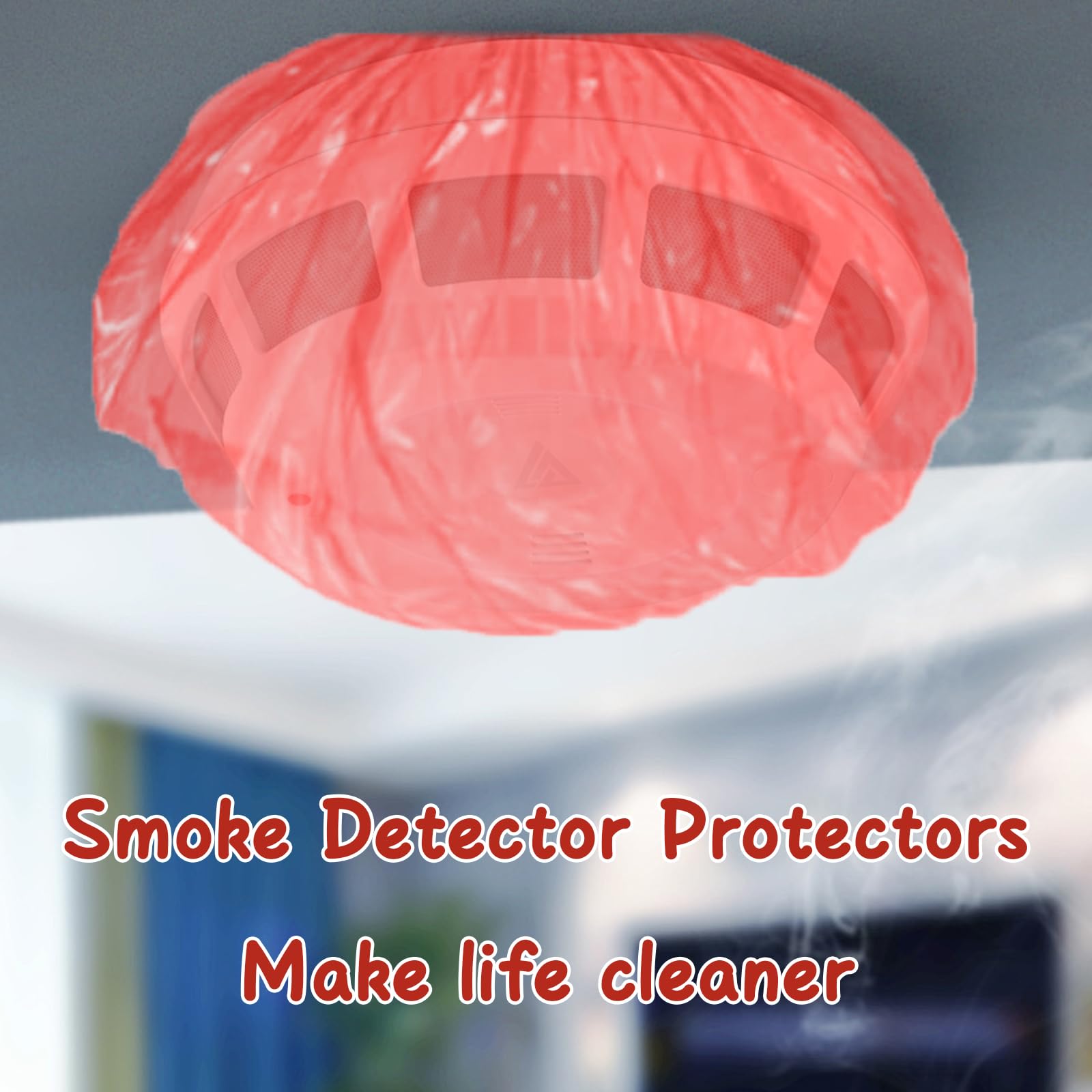 25 Pcs Smoke Detector Cover,Reusable Fire Alarm Dust Covers,Stretch Elastic Smoke Detector Dust Covers,Red Fire Alarm Caps for Home Cooking,Kitchen Baking - Image 4