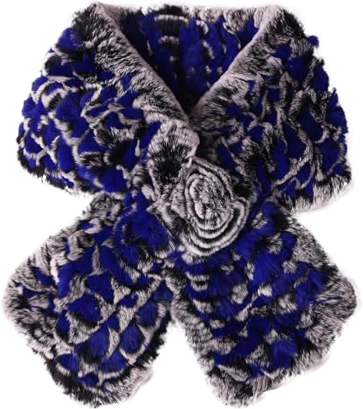 Valpeak Real Fur Scarves Women Winter Fur Neck Warmer Scarf Cold Weather Rabbit Knitted Fuzzy Fluffy - Image 2