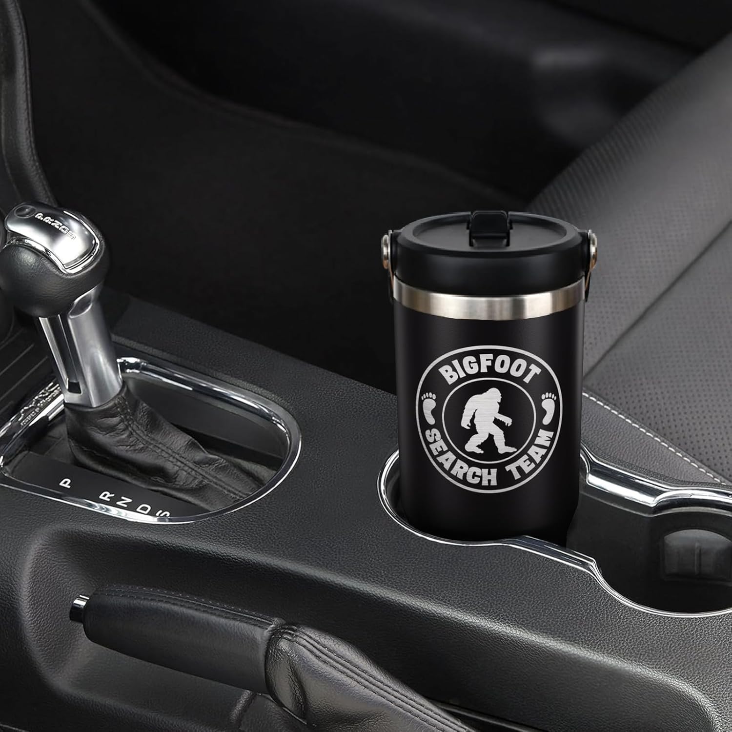 Bigfoot Gifts for Men Women, Funny Big Foot Lover Gift Ideas Sasquatch Tumbler Insulated Water Bottle Stainless Steel Travel Cup with Handle and Straw, 30 oz Leak Proof Coffee Mug Keep Drink Cold - Image 6