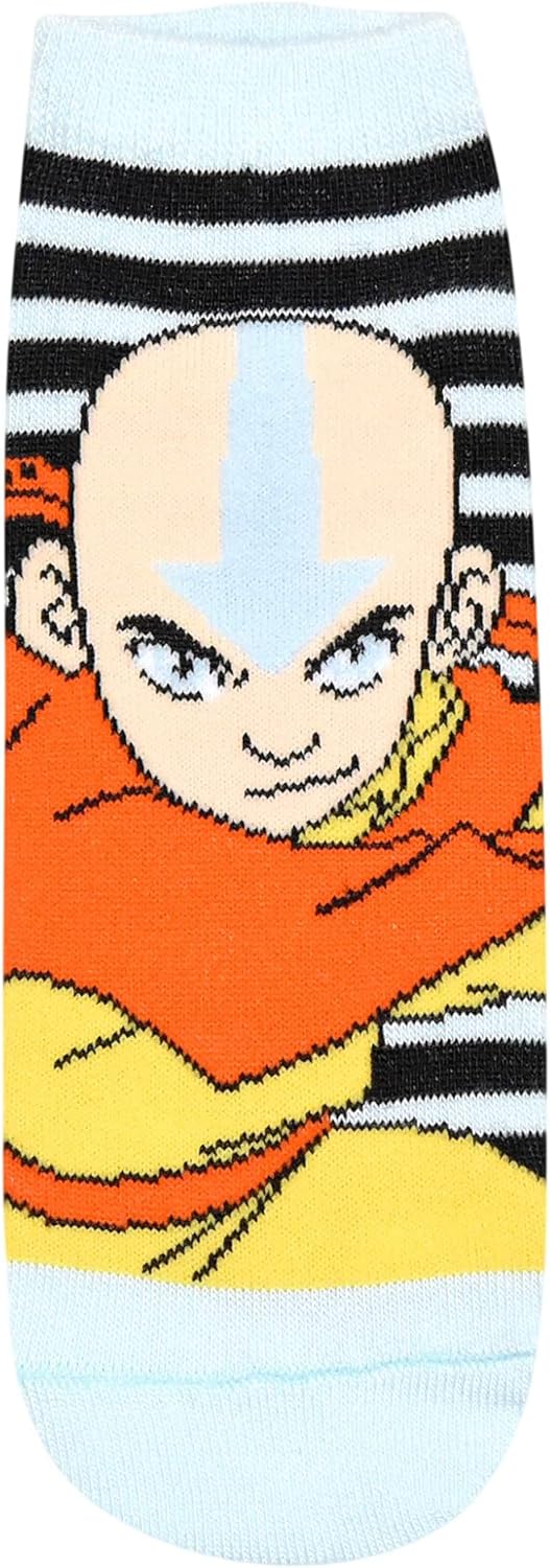 Hyp Avatar: The Last Airbender Aang Appa Yip Yip Striped Juniors/Womens 5 Pack Ankle Socks - Image 4