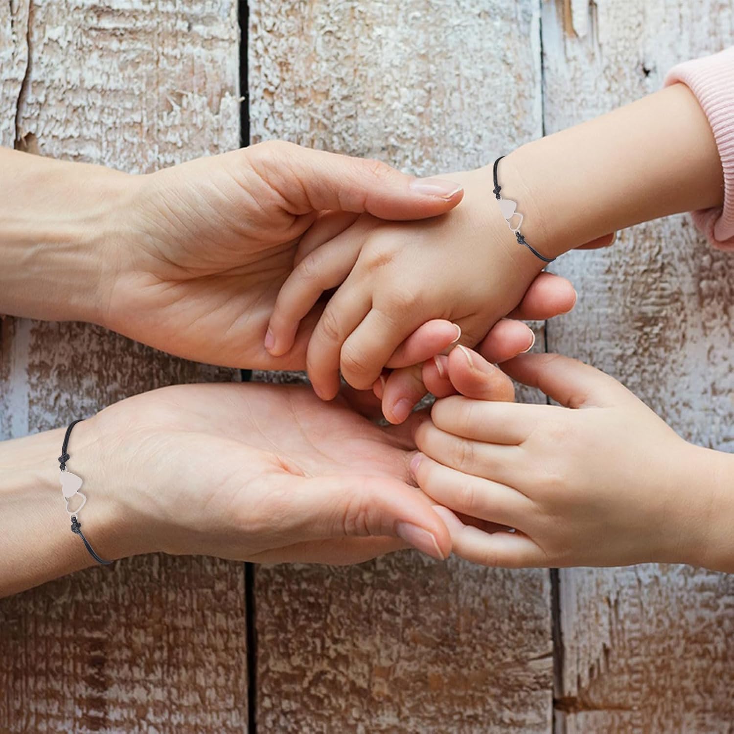 Mother Daughter Bracelets Set for Women Girls Matching Heart Wish Bracelets Handmade Woven Bracelets Mothers Day Birthday Christmas Gifts - Image 4