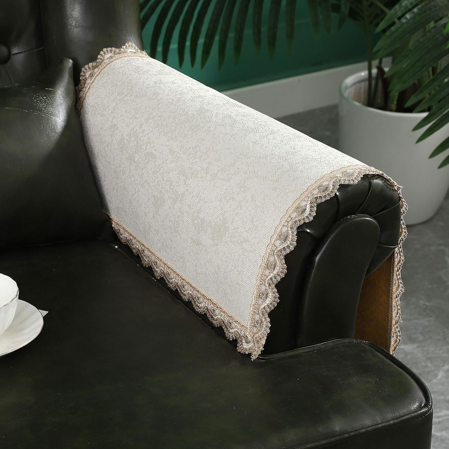MINJIATEX Couch arm Covers,NonSlip lace Sofa arm Covers