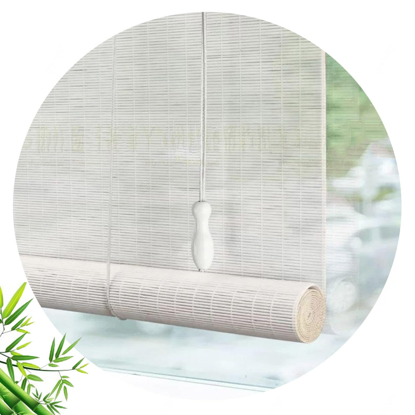 bamboe roll-up lichtdoorlatend wit (kleurnr. 1025) 75x130 cm