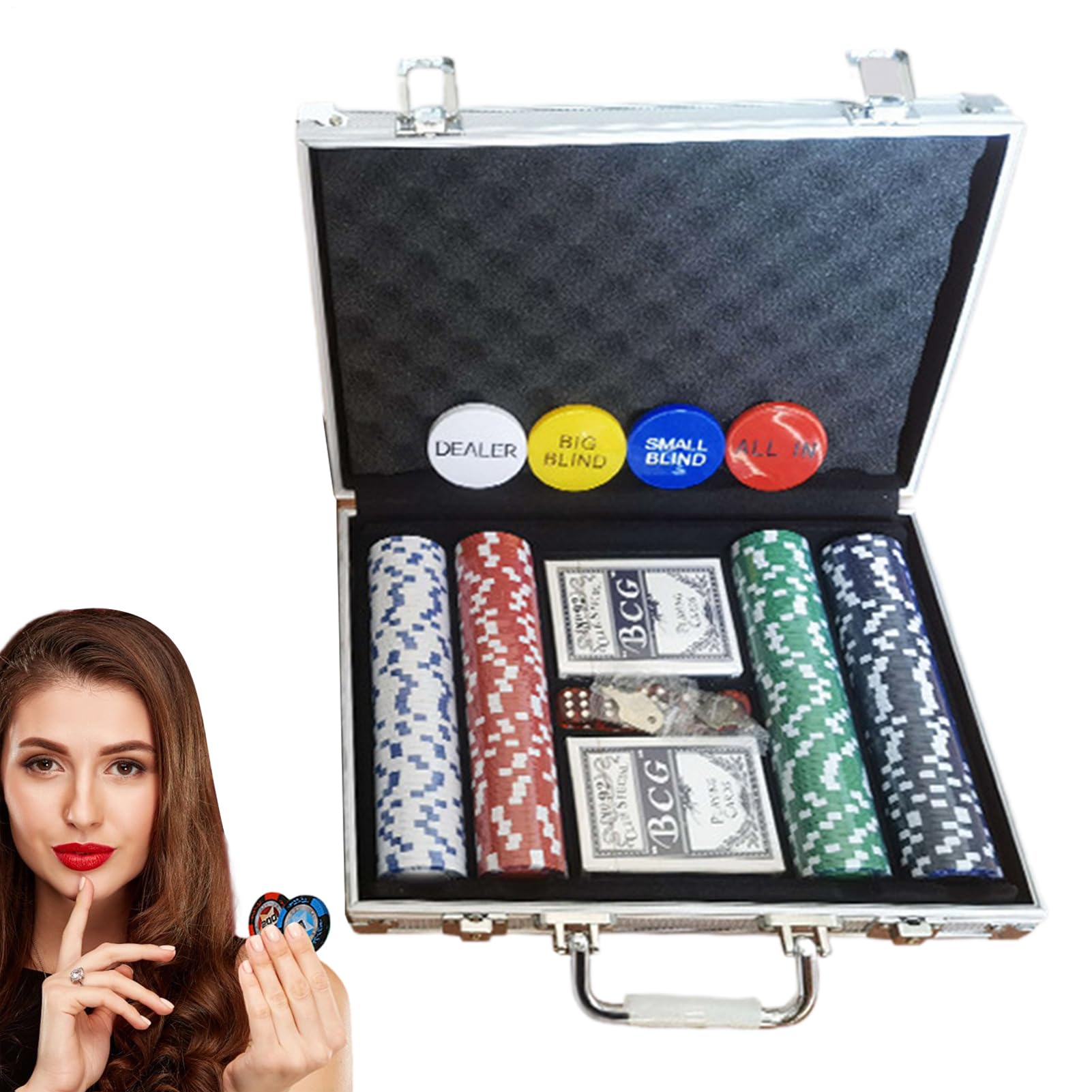 Kit di fiches da casinò - Set di fiches da poker Texas Hold'em