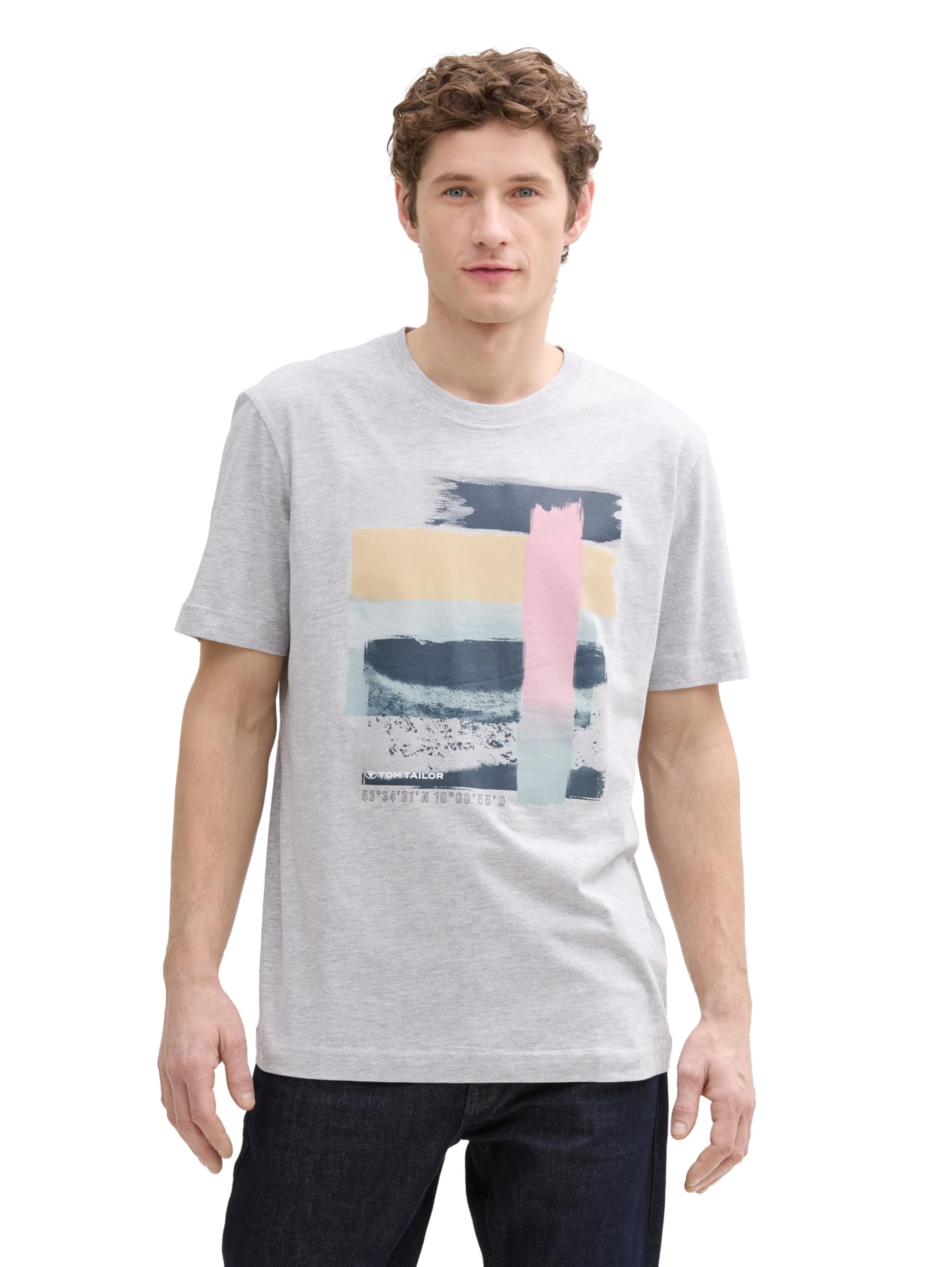 TOM TAILOR Men's T-Shirt with Large Print