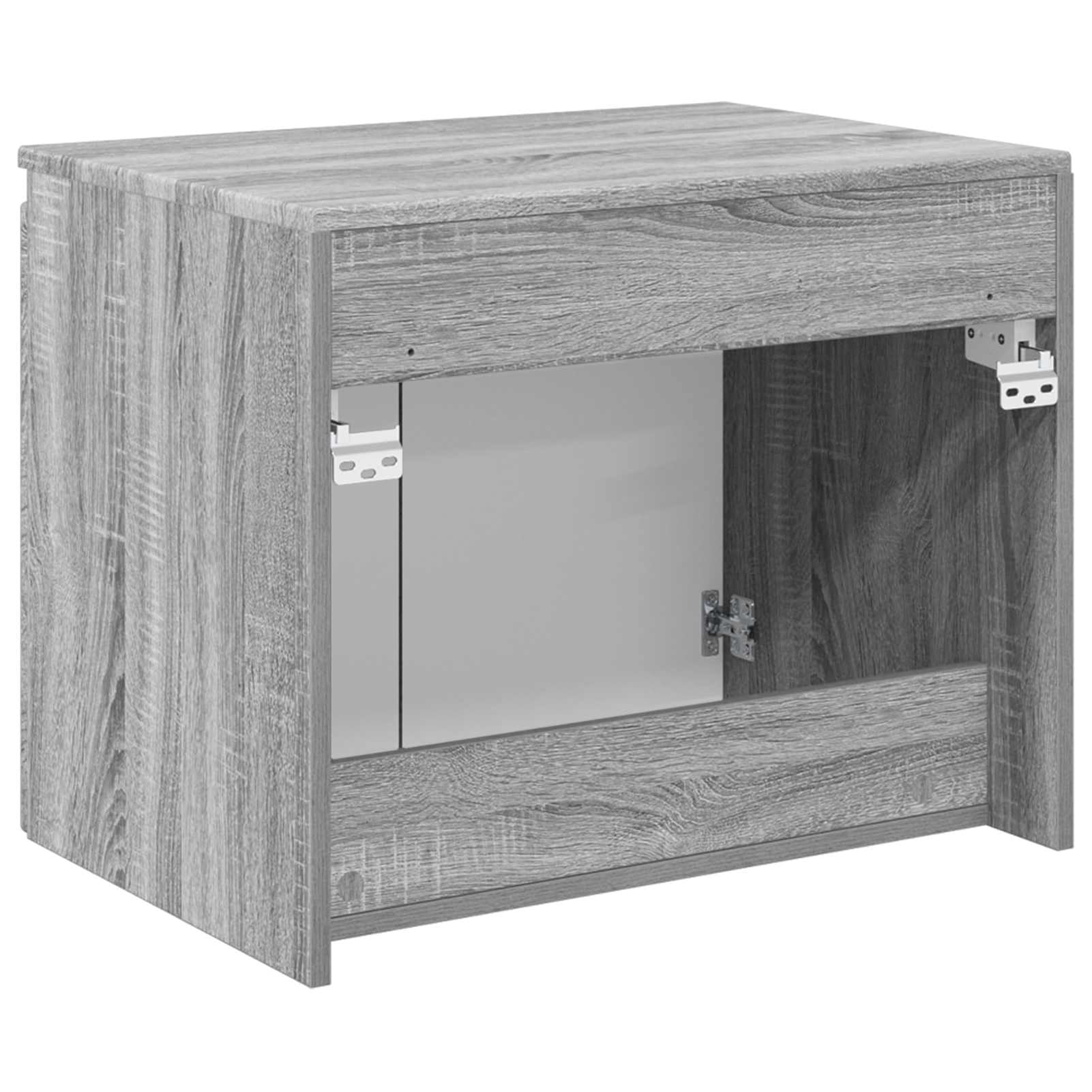 Gecheer Wandmontierter Badezimmerschrank Grau Sonoma, Moderner Badezimmerschrank Stauraum-Schrank für Make-up Waschbecken Gästebad890478