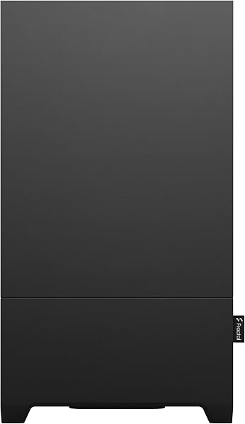 Close-up of the Fractal Design Pop Mini Silent Black case, highlighting its solid side panel featuring integrated sound-dampening foam.
