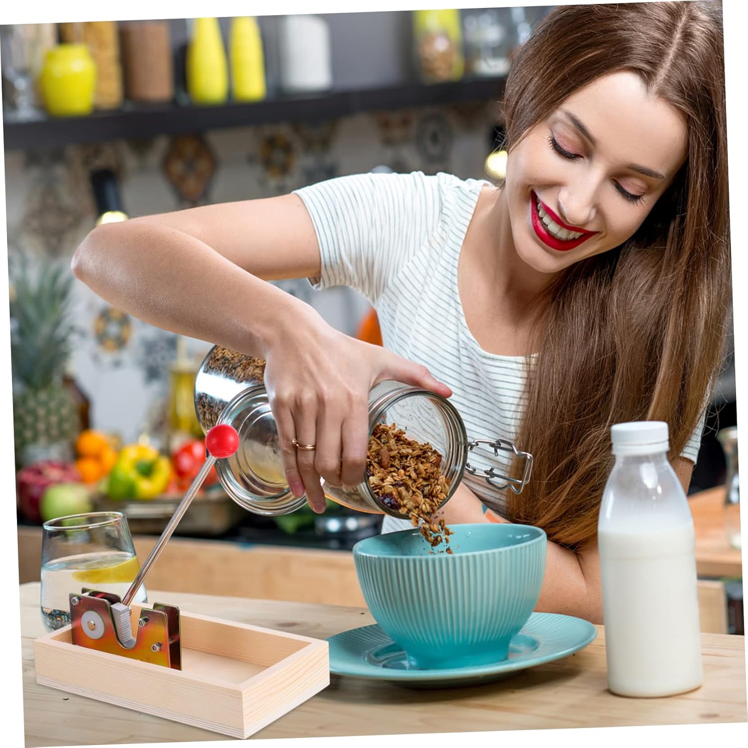 1pc Manual Nut Cracker Heavy Duty Walnut Opener Tool for Home Use Multi-function Chestnut Macadamia Sheller Design Storage Area Easy to Use Nut Shelling Clamp