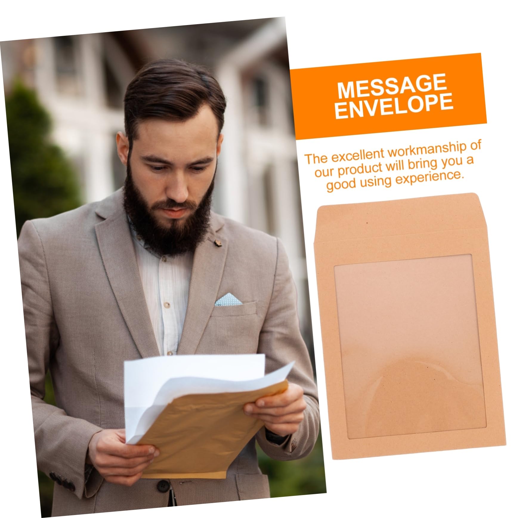 Buste in Carta Kraft Trasparente 25 Pezzi per Cartoline Regalo