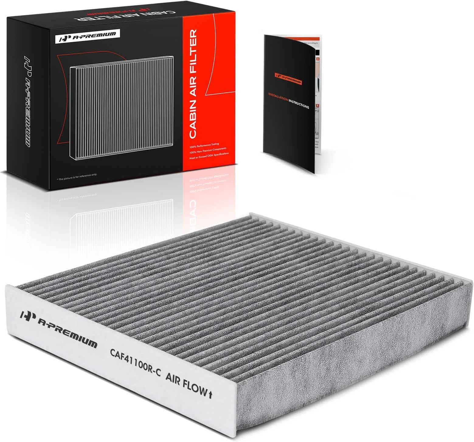 A-Premium Cabin Air Filter with Activated Carbon Compatible with Porsche Panamera 2010-2018, Behind Glove Box, Replace# 97057362300