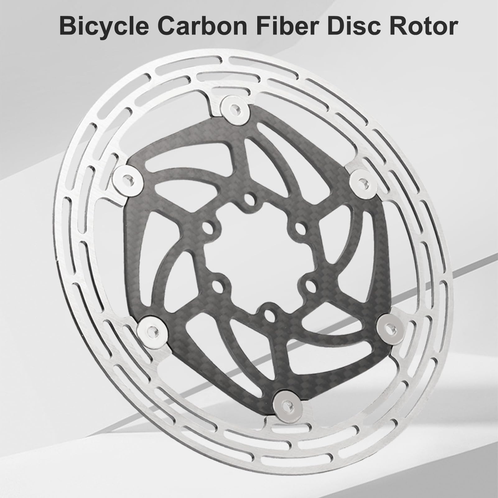 Tbest Rotor de Disco de Freno de Bicicleta, Rendimiento Estable de Acero de Fibra de Carbono Ligero con Disipación de Calor Adecuado para Bicicleta de Montaña