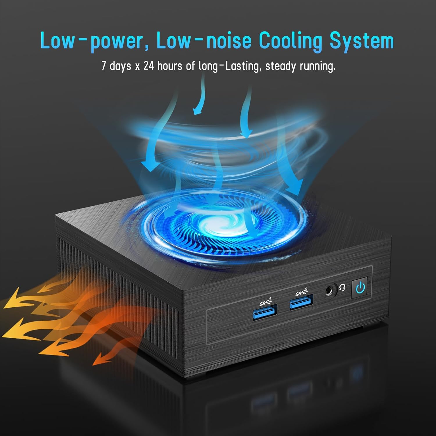 Diagram showing low-power, low-noise cooling system