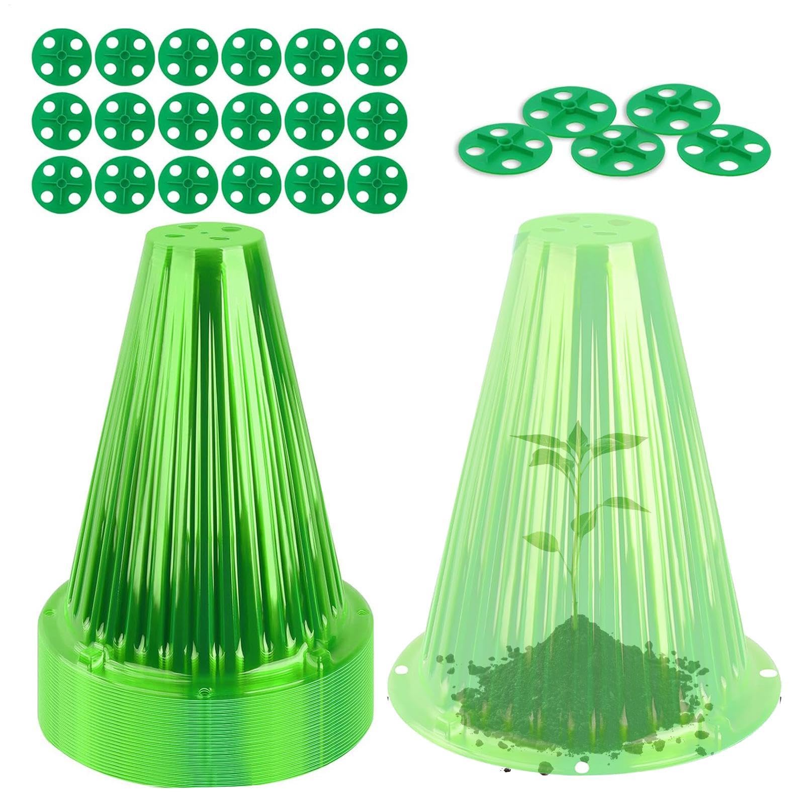 20 -fache Gartenpflanzen Cloches, wiederverwendbare transparente Glockengläser mit Vent - kleines Gewächshaus zum Schutz gegen Sonne, Einfrieren, Vögel, Hühner, Insekten, Schnecken usw.